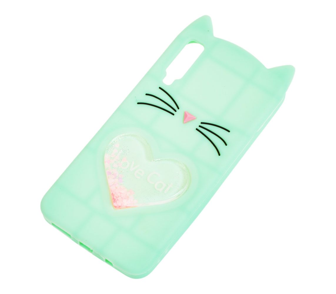 Накладка CAT 3D для Samsung A7 (2018) A750 м`ятна з сердечком-1